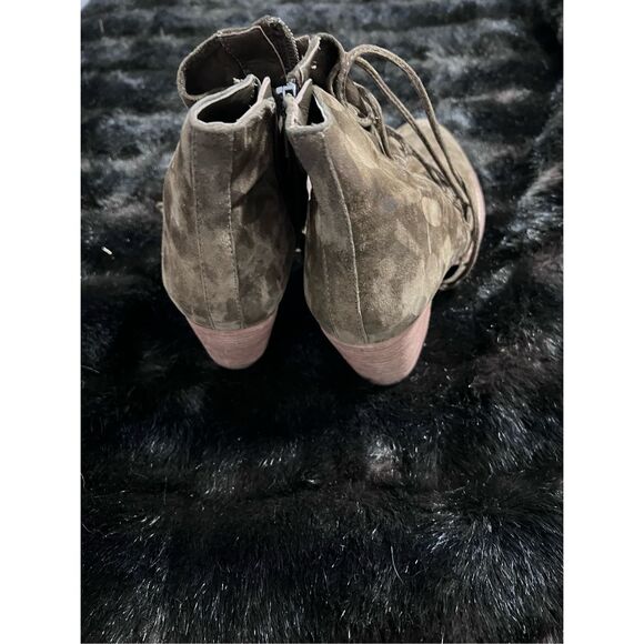 Sam Edelman Millard Lace-Up Boots In Brown Khaki Suede 9.5 - Picture 3 of 4